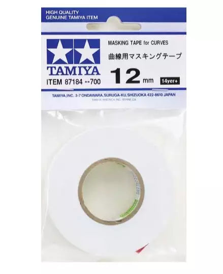 Tamiya 87184 Masking Tape für Rundungen 12mm breit (20m Länge)