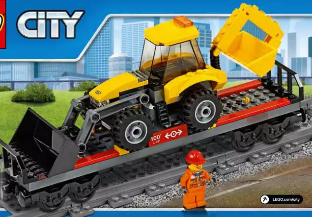 LEGO City EZ60098-4  Tiefladerwaggon mit Baggerlader