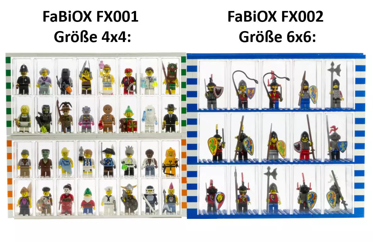 FaBiOX FX001 Vitrine 4x4 für LEGO-Minifigur, transparent-klar