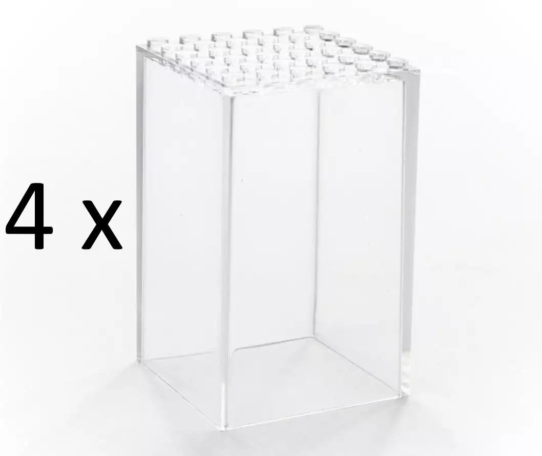 FaBiOX FX002-4 Vitrinen 6x6 für LEGO-Minifiguren (4 Stück), transparent-klar
