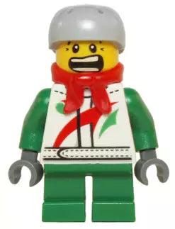 LEGO City Minifiguren HOL070 Junge mit Skijacke, Schal und Helm