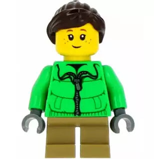 LEGO City Minifiguren HOL075 Mädchen mit grüner Winterjacke