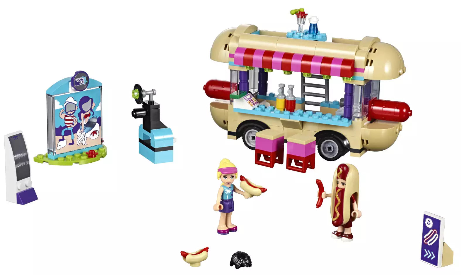 LEGO Friends 41129 Hot-Dog-Stand im Freizeitpark, Inhalt