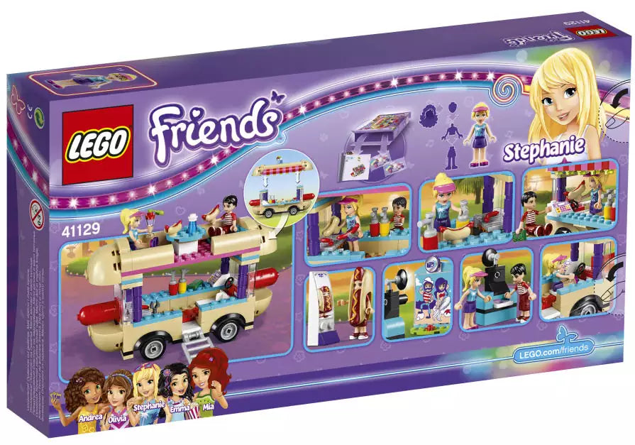 LEGO Friends 41129 Hot-Dog-Stand im Freizeitpark, Box Rückansicht