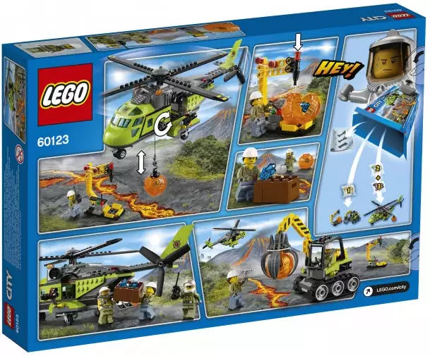 LEGO City 60123 Vulkan-Versorgungshelikopter, Box Rückansicht