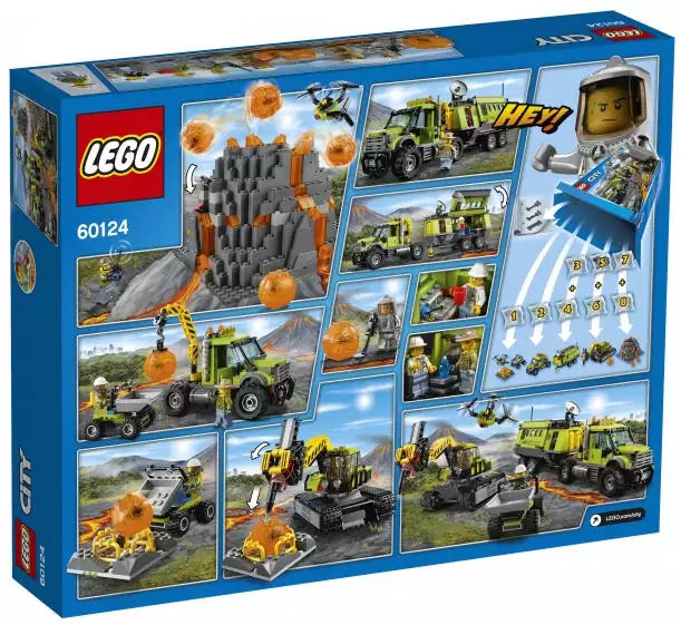 LEGO City 60124 Vulkan-Forscherstation, Box Rückansicht