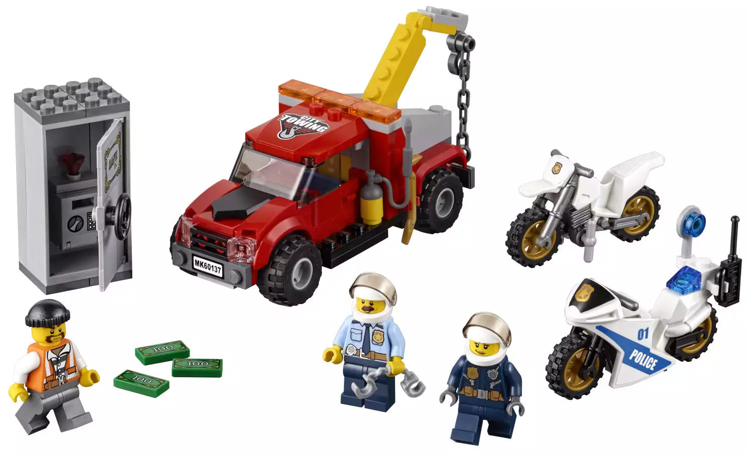 LEGO City 60137 Abschleppwagen auf Abwegen, Inhalt