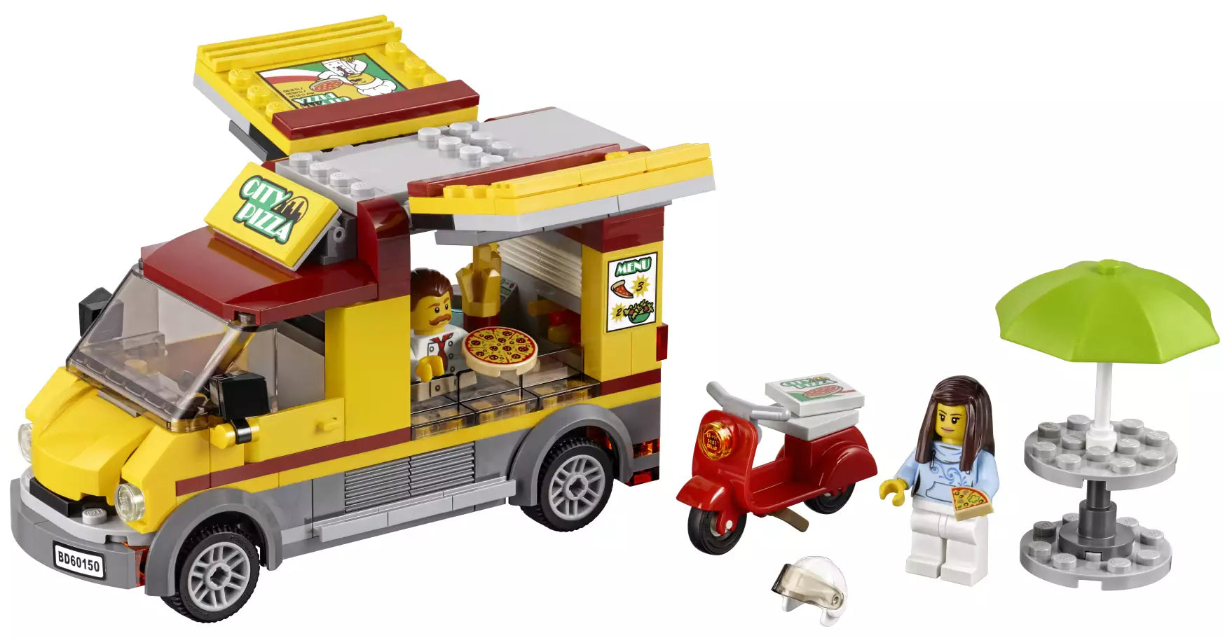 LEGO City 60150 Pizzawagen, Inhalt