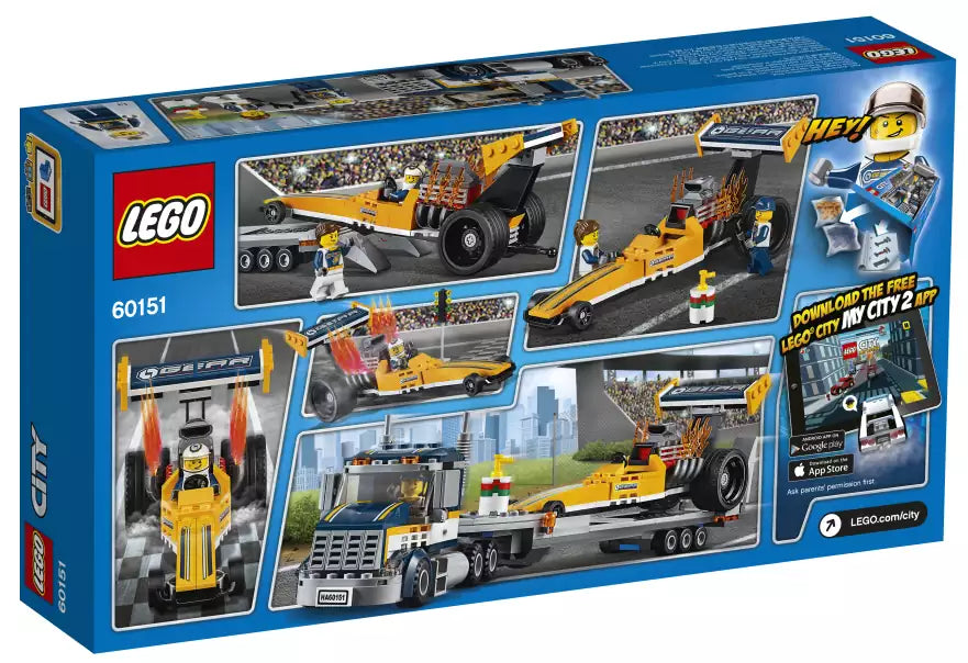 LEGO City 60151 Dragster-Transporter, Box Rückansicht