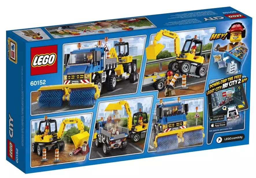 LEGO City 60152 Straßenreiniger und Bagger, Box Rückansicht
