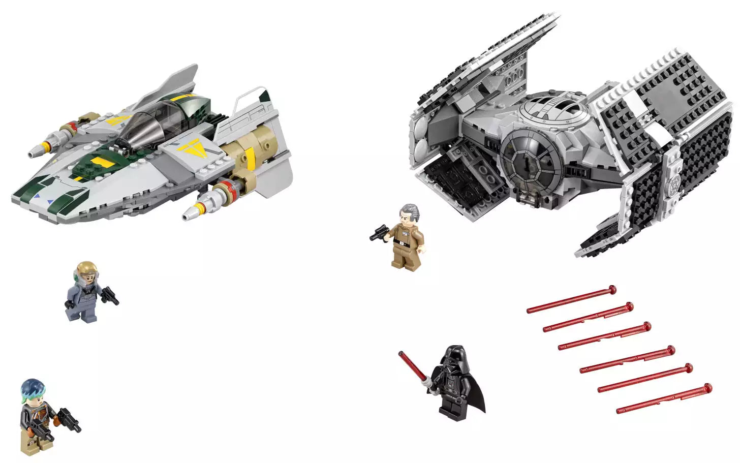 LEGO Star Wars 75150 Vaders TIE Advanced vs. A-Wing Starfighter, Inhalt