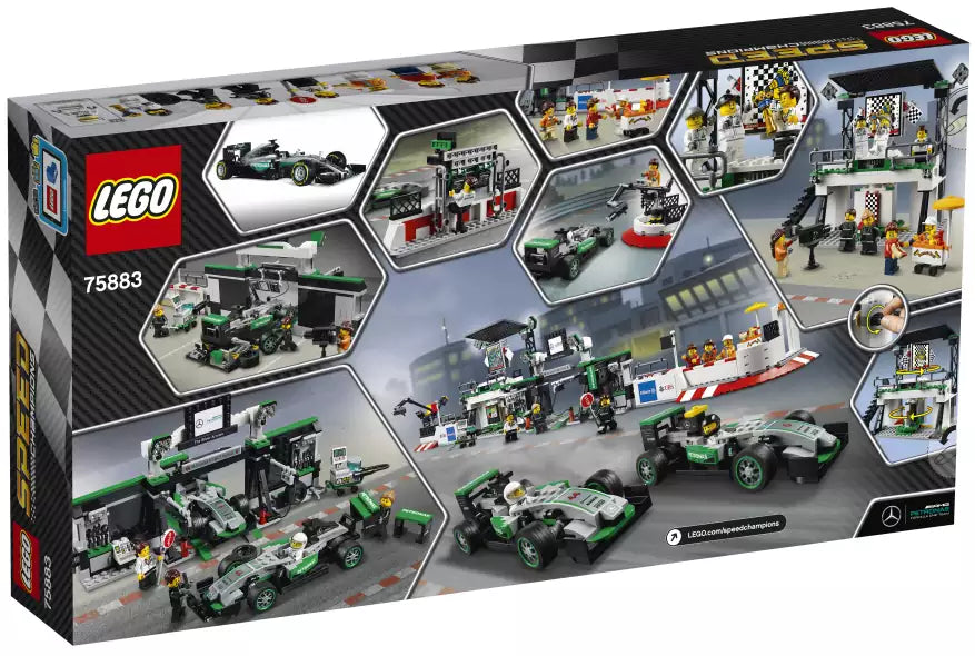 LEGO Speed Champions 75883 MERCEDES AMG PETRONAS Formula One Team, Box Rückansicht