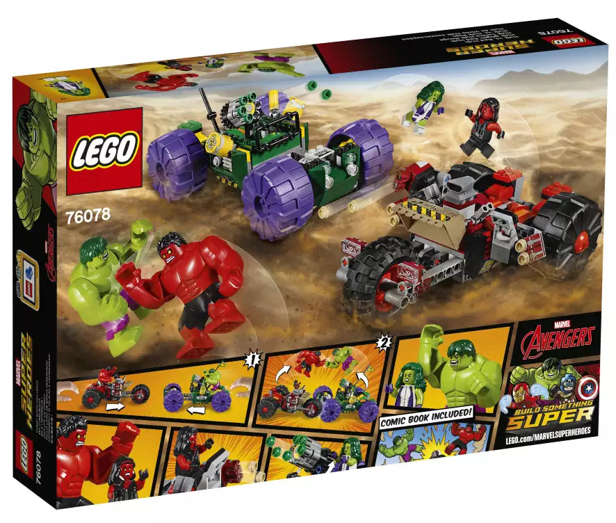 LEGO Super Heroes 76078 Hulk gegen  Red Hulk, Box Rückansicht