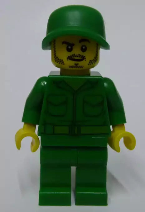 Custom LEGO Soldaten MIL103-02 Soldat mit Dreitagebart und Gewehr