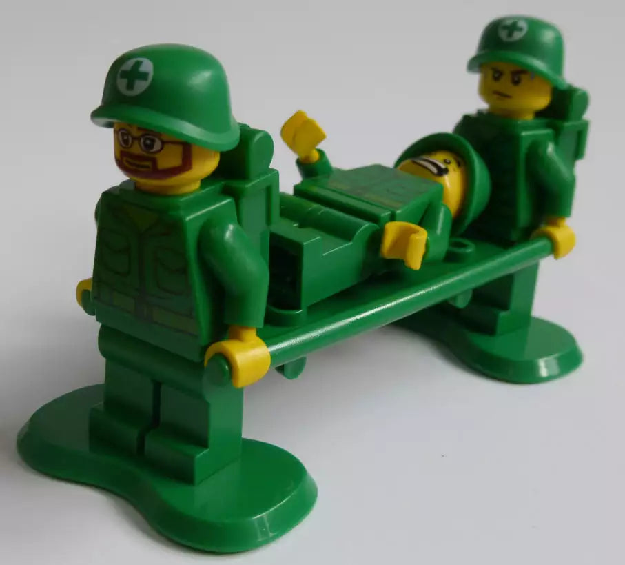Custom LEGO Soldaten MIL103-08-A Zwei Sanitäter und verwundeter Soldat