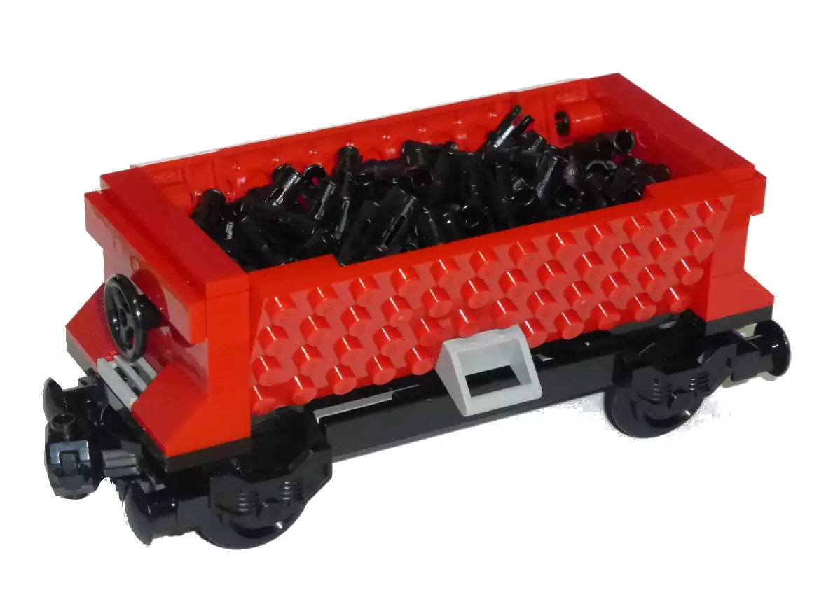 Custom LEGO Eisenbahn TRN103-01 Schüttgutwaggon Typ 1, rot (fertig aufgebaut)