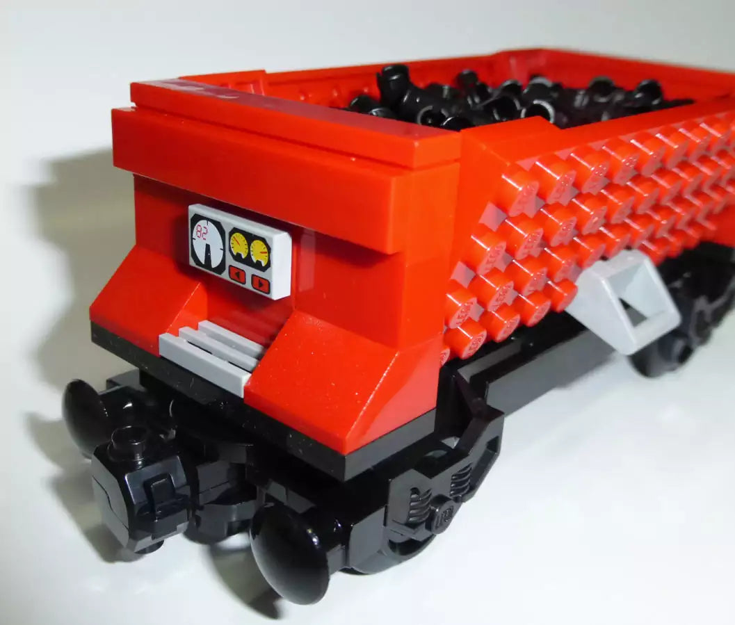 Custom LEGO Eisenbahn TRN103-01 Schüttgutwaggon Typ 1, rot (fertig aufgebaut)