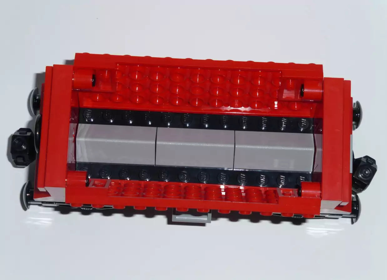 Custom LEGO Eisenbahn TRN103-01 Schüttgutwaggon Typ 1, rot (fertig aufgebaut)