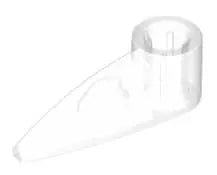LEGO Bionicle x346 Zahn 1x3 mit Achsloch, transparent-klar
